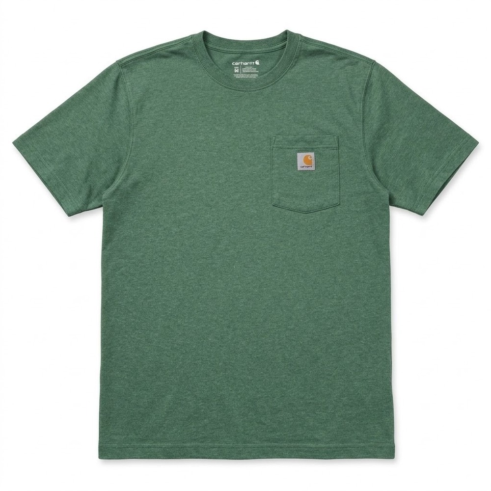 Carhartt Mens Loose Fit Short Sleeve Pocket T-Shirt Green Heather K87 G55 Medium